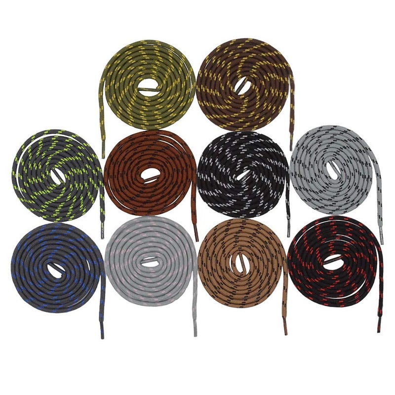 CUGBO 10 Pairs Strong Round Rope Dots Shoe Laces Replacement Non Slip Heavy Duty and Durable Outdoor Climbing Mountaineering Hiking Shoelace Strings for Sport Work Boots - Image 1